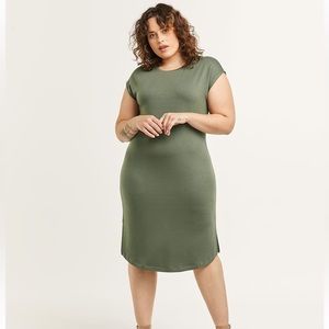 Reitmans Olive Green Dress | Midi